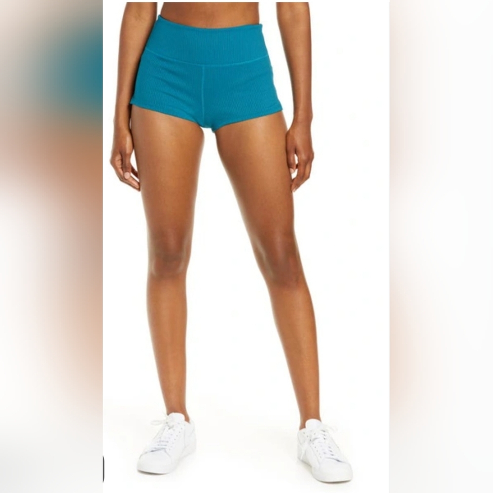 Free People Fp Movement Settle In The Court High Waist Rib Shorts, Size L
